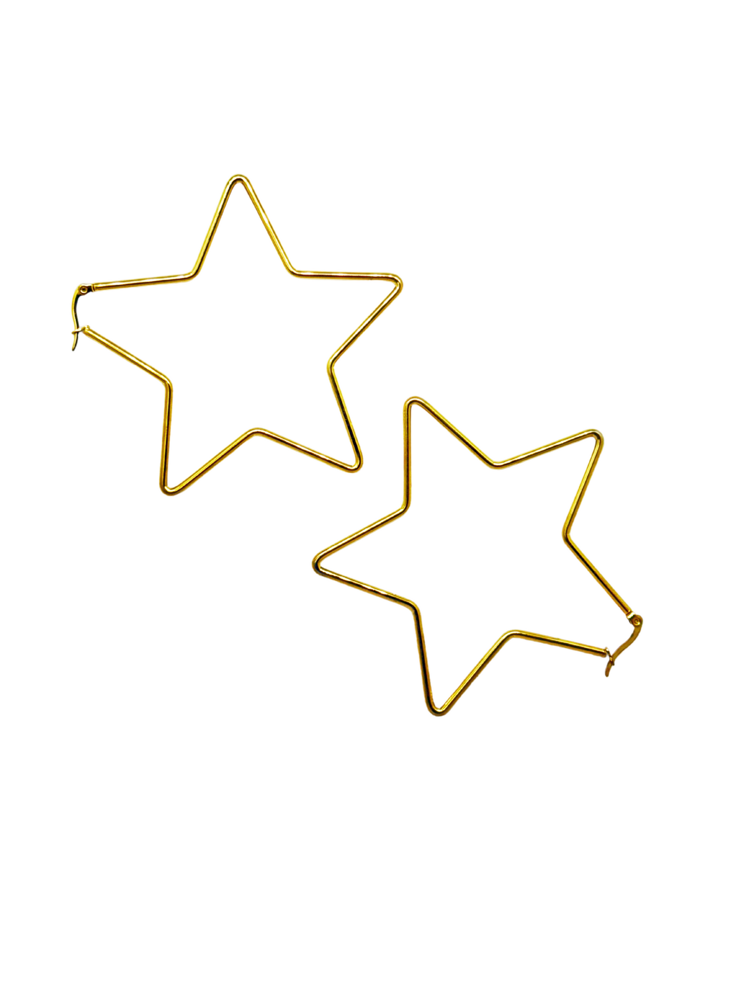 Stellar Gold Star Hoop Earrings