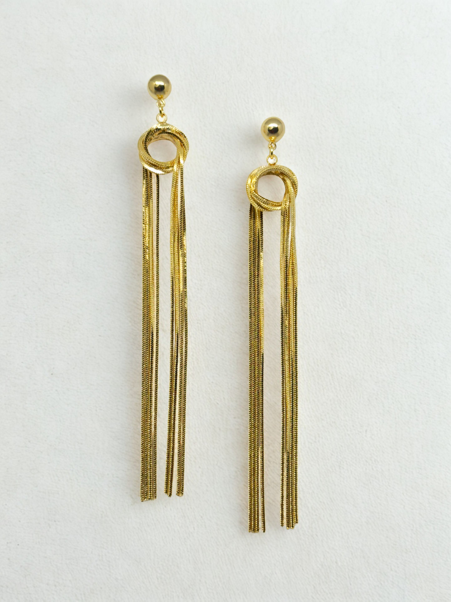 Golden Drape Tassel Earrings