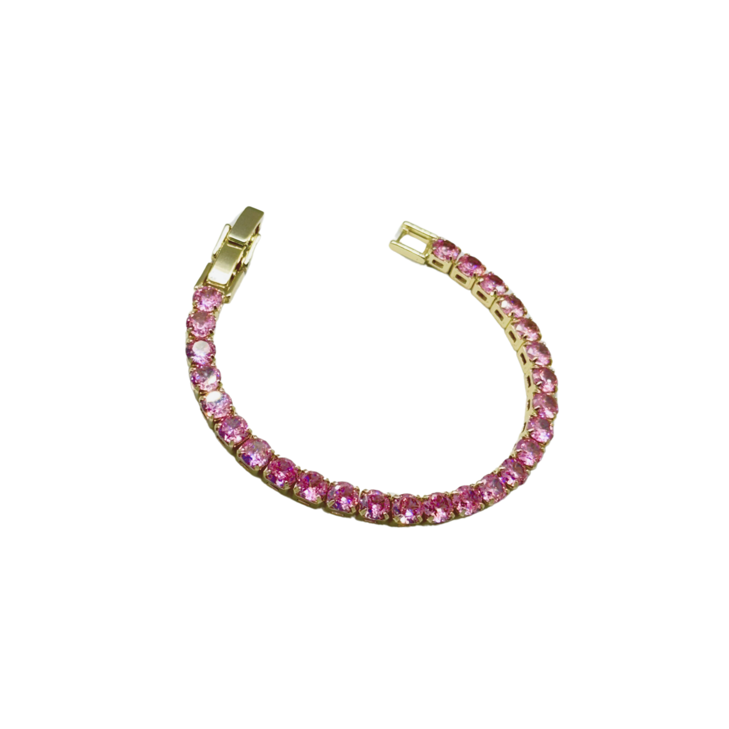 Pink Rose Gold Tennis Bracelet