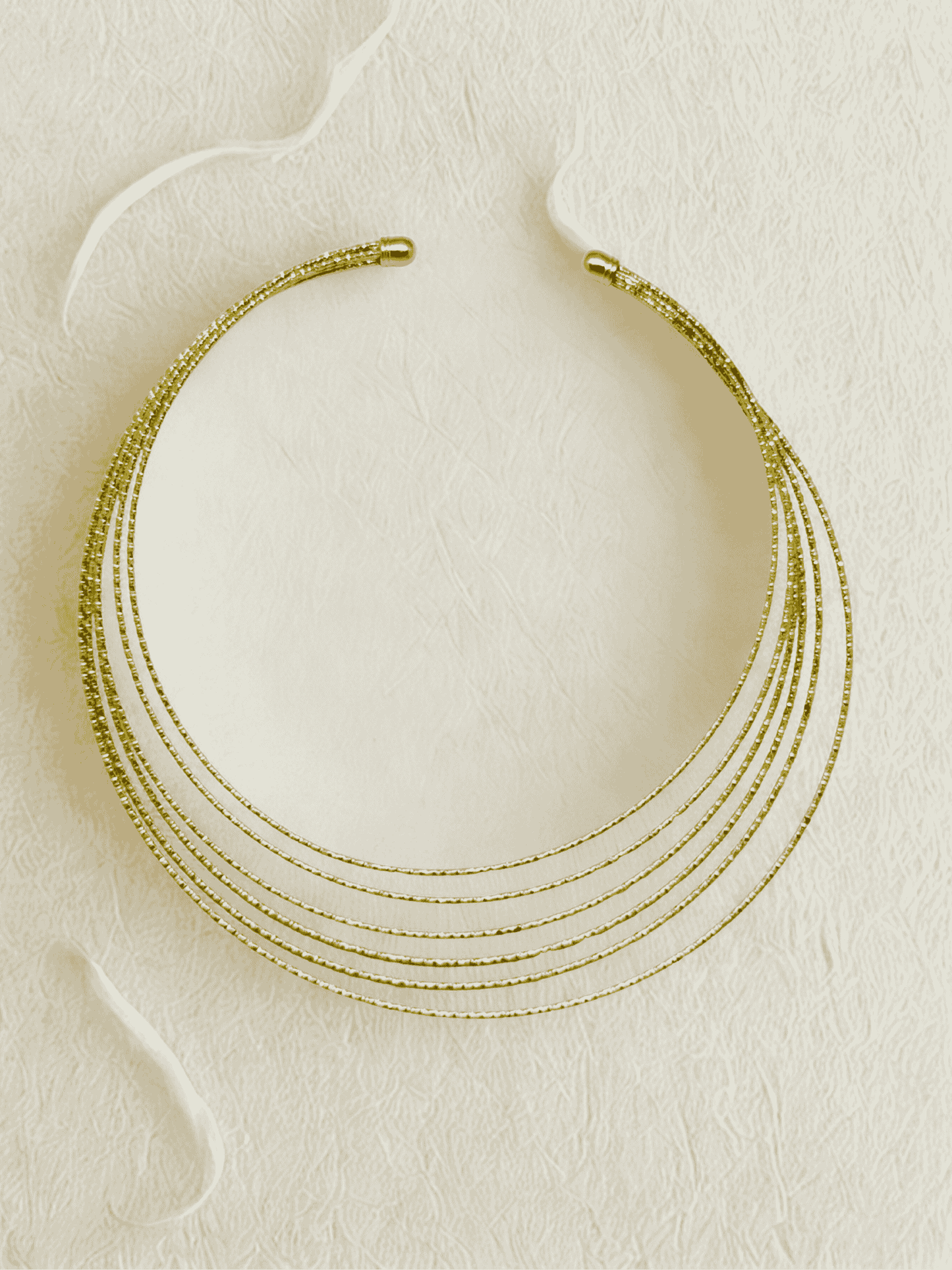 Multilayered Golden Choker Necklace