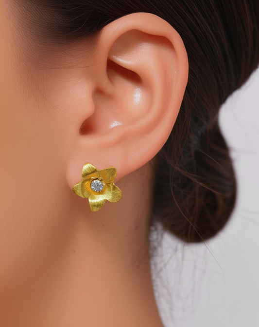 Golden Bloom Stud Earrings