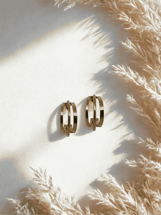 Golden Dual Hoop Huggies