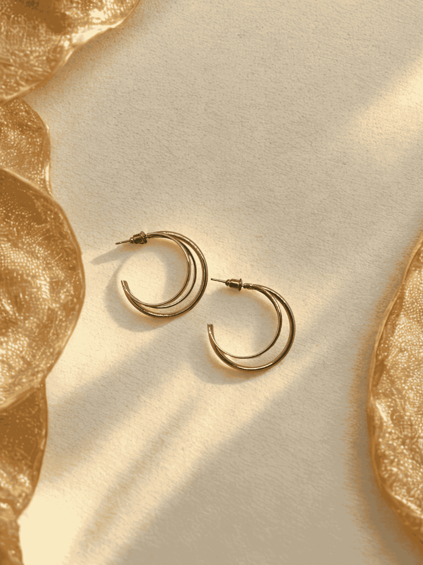 Golden Dual Hoop Huggies