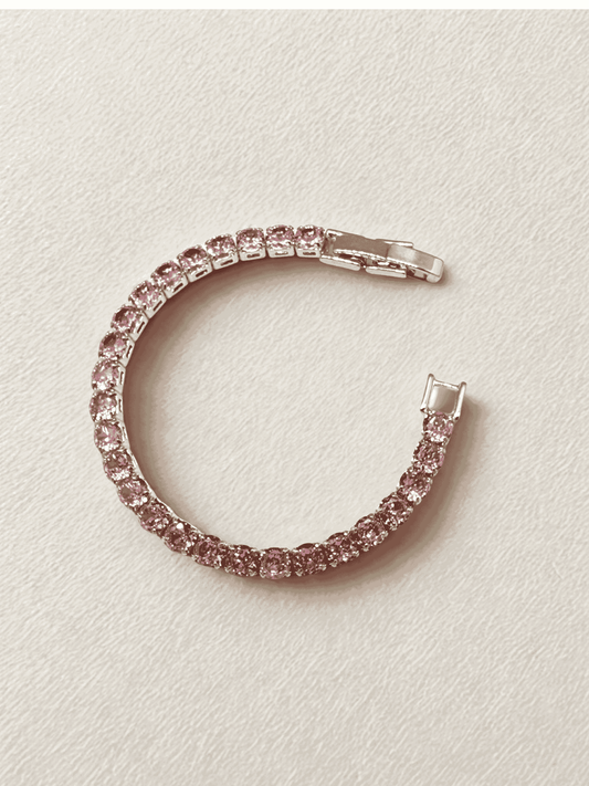 Pink Rose Gold Tennis Bracelet